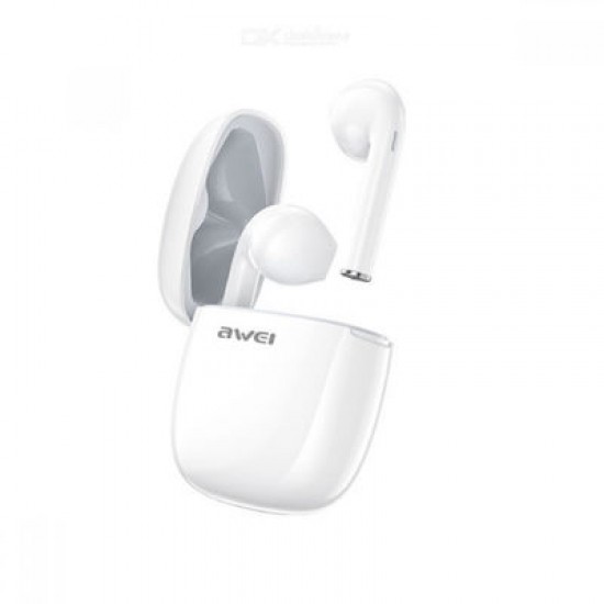 Bluetooth Handsfree Ακουστικά In-ear με Αντοχή στον Ιδρώτα και Θήκη Φόρτισης Awei T28P Λευκά
