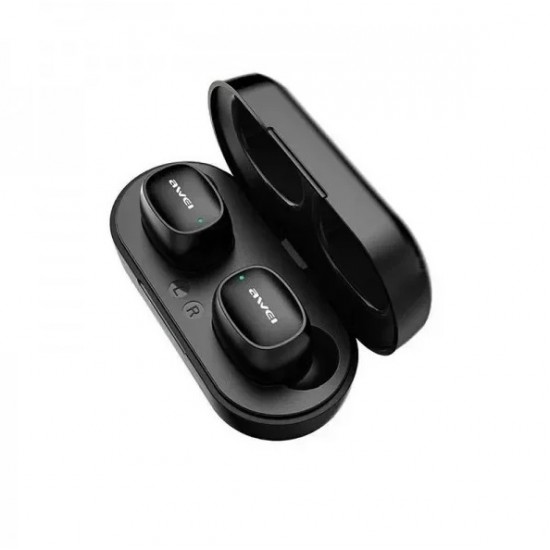 In-ear Bluetooth Handsfree Ακουστικά με Αντοχή στον Ιδρώτα και Θήκη Φόρτισης Awei T13 Pro Μαύρα