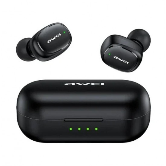 In-ear Bluetooth Handsfree Ακουστικά με Αντοχή στον Ιδρώτα και Θήκη Φόρτισης Awei T13 Pro Μαύρα