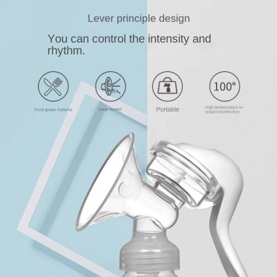 Χειροκίνητο Θήλαστρο με μπιμπερό 150ml ΜΥ-370 Breast Pump Γαλάζιο Σιλικόνη