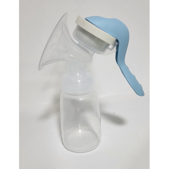 Χειροκίνητο Θήλαστρο με μπιμπερό 150ml ΜΥ-370 Breast Pump Γαλάζιο Σιλικόνη