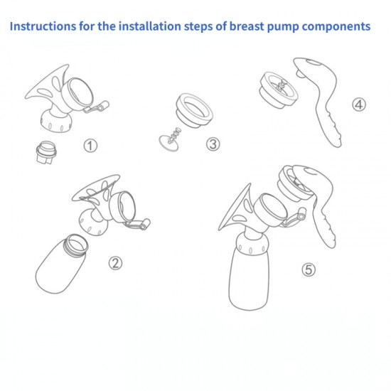Χειροκίνητο Θήλαστρο με μπιμπερό 150ml ΜΥ-370 Breast Pump Γαλάζιο Σιλικόνη