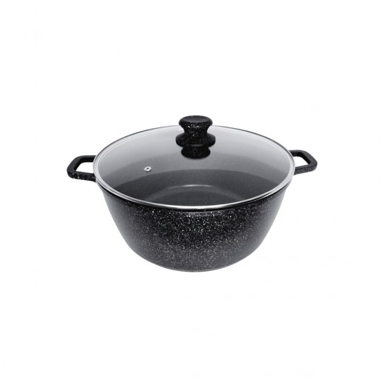 Κατσαρόλα 17ltr / 28.5x16cm Αλουμινίου με Κεραμική Αντικολλητική Επίστρωση Honhey Μαύρη