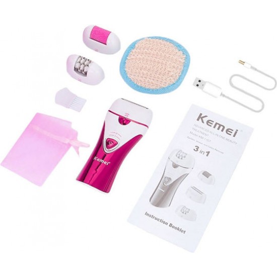 Αποτριχωτική Μηχανή Epilator για το Σώμα Kemei KM-1107 Φούξια