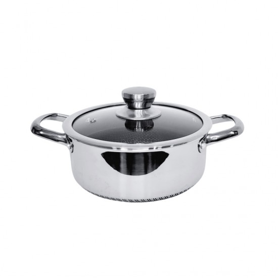 Κατσαρόλα Ανοξείδωτη 3.8ltr/22cm - Πάτος 19.5cm με Αντιχαρακτική Επίστρωση Kissing the Kitchen 22.7x10.5x28cm