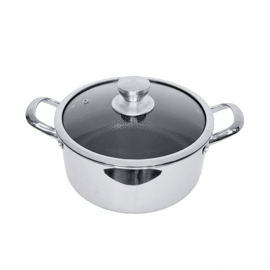 Κατσαρόλα Ανοξείδωτη 7ltr/26cm - Πάτος 23.5cm με Αντιχαρακτική Επίστρωση Kissing the Kitchen 25.7x13.5x30.5cm