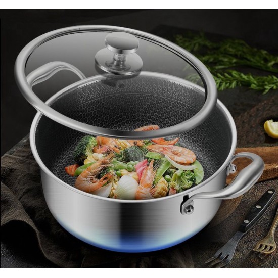 Κατσαρόλα Ανοξείδωτη 7ltr/26cm - Πάτος 23.5cm με Αντιχαρακτική Επίστρωση Kissing the Kitchen 25.7x13.5x30.5cm
