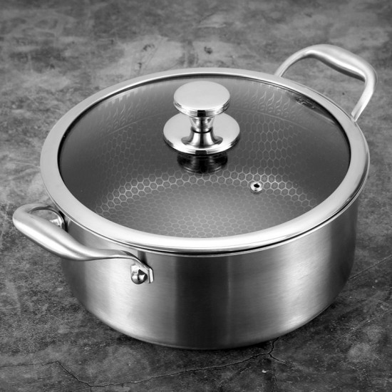Κατσαρόλα Ανοξείδωτη 15ltr/34cm - Πάτος 32cm με Αντιχαρακτική Επίστρωση Kissing the Kitchen 34x16.5x36.5cm