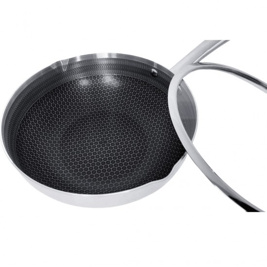 Τηγάνι Wok II Stainless 28cm - Πάτος 19cm με Χερούλι Ανοξείδωτο με Αντιχαρακτική Επίστρωση Kissing the Kitchen