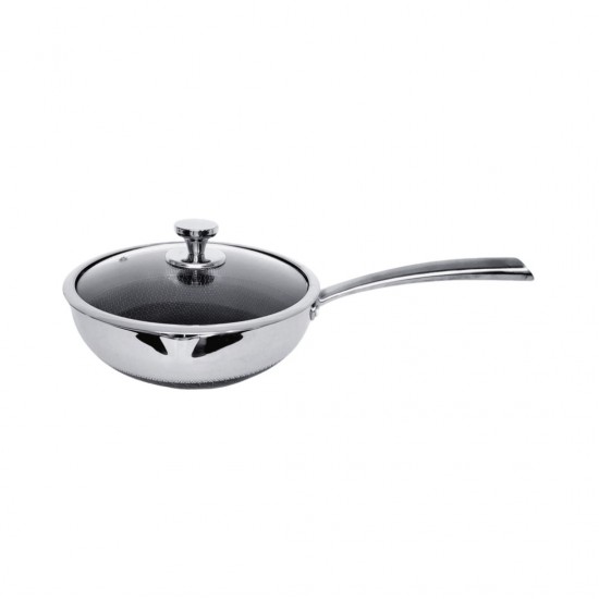 Τηγάνι Wok II Stainless 24cm -15.5cm Πάτος με Χερούλι Ανοξείδωτο με Αντιχαρακτική Επίστρωση Kissing the Kitchen