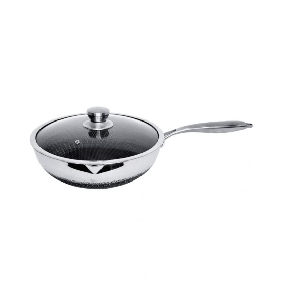 Τηγάνι Wok 28cm - Πάτος 19cm με Χερούλι Ανοξείδωτο με Αντιχαρακτική Επίστρωση Kissing the Kitchen