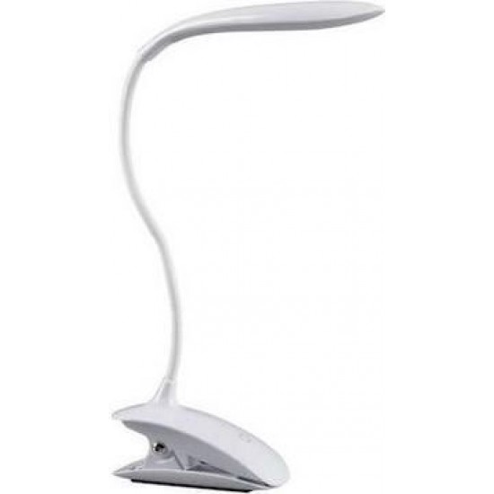  Φωτιστικό Γραφείου LED με Εύκαμπτο Βραχίονα 25cm και Κλιπ σε Λευκό Χρώμα QH8801A