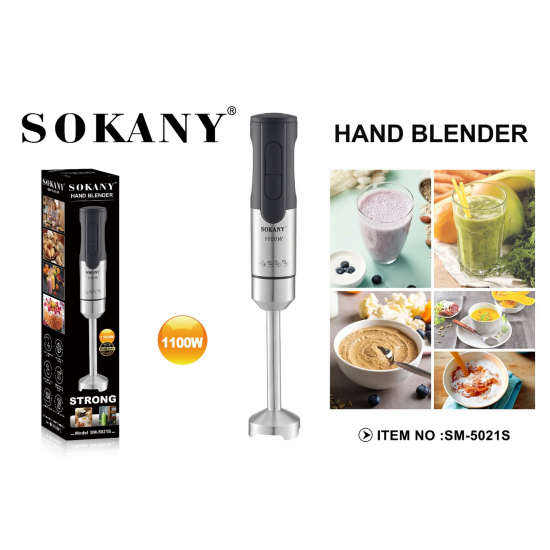 Ραβδομπλέντερ με Ανοξείδωτη Ράβδο 1100W Sokany SM-5021S Μαύρο