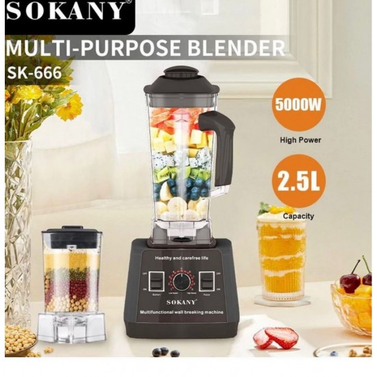 Μπλέντερ πολλαπλών χρήσεων Sokany Sk-666 5000W υψηλής ισχύος Μαύρο